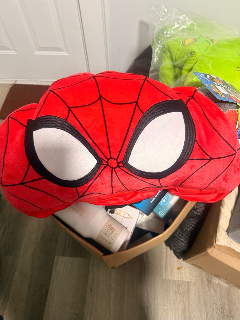 Marvel Red and White Spider Mask Plush Costume Accessory